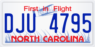NC license plate DJU4795