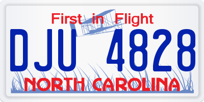 NC license plate DJU4828