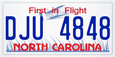 NC license plate DJU4848