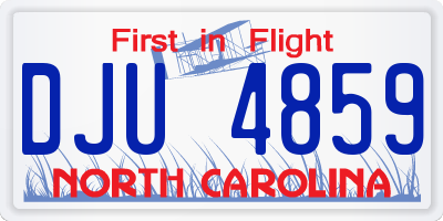 NC license plate DJU4859