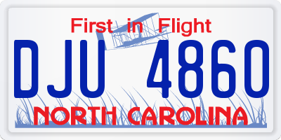 NC license plate DJU4860