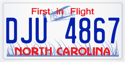 NC license plate DJU4867
