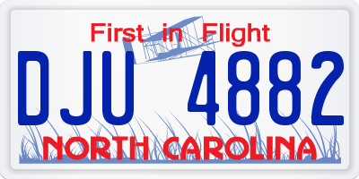 NC license plate DJU4882
