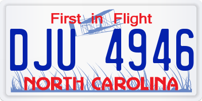 NC license plate DJU4946