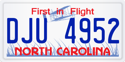 NC license plate DJU4952
