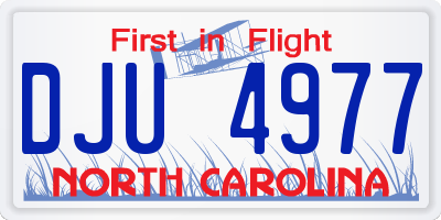 NC license plate DJU4977