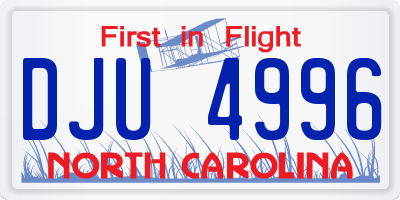 NC license plate DJU4996