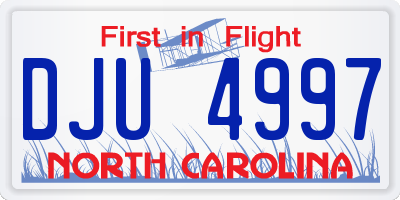 NC license plate DJU4997