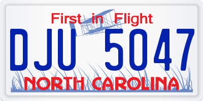 NC license plate DJU5047