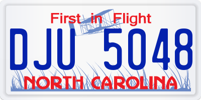 NC license plate DJU5048