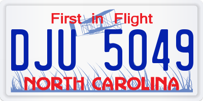 NC license plate DJU5049