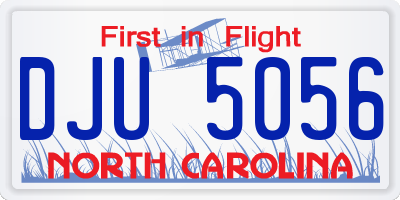 NC license plate DJU5056