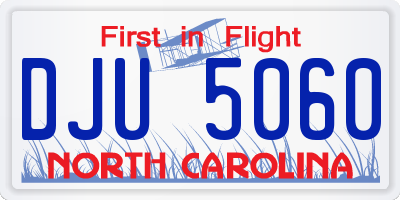 NC license plate DJU5060