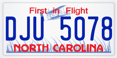 NC license plate DJU5078
