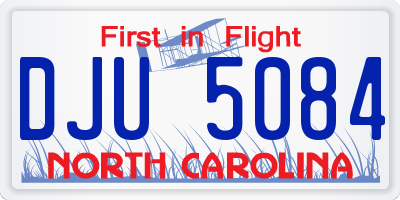 NC license plate DJU5084