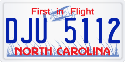 NC license plate DJU5112