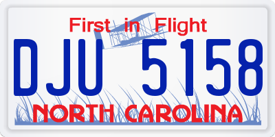 NC license plate DJU5158