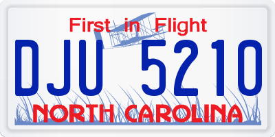 NC license plate DJU5210