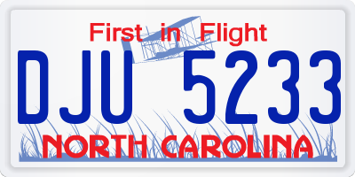 NC license plate DJU5233