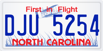 NC license plate DJU5254