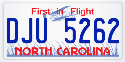 NC license plate DJU5262