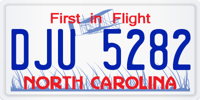 NC license plate DJU5282