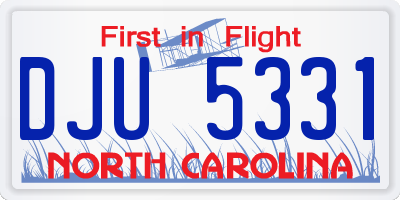 NC license plate DJU5331