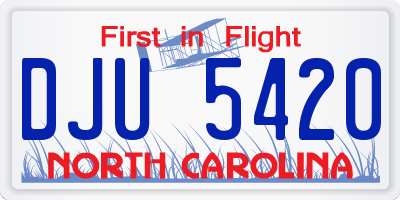 NC license plate DJU5420