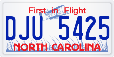 NC license plate DJU5425
