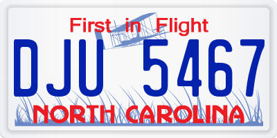 NC license plate DJU5467