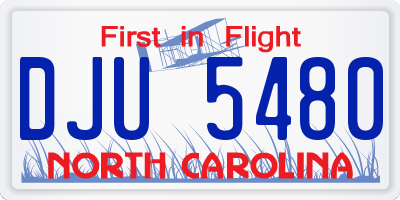 NC license plate DJU5480