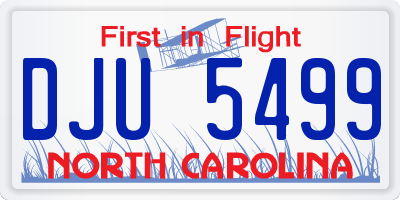 NC license plate DJU5499