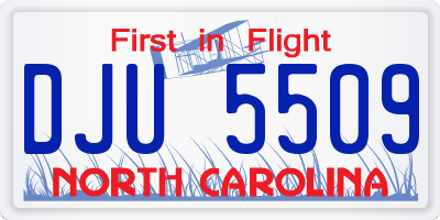 NC license plate DJU5509