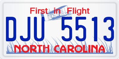 NC license plate DJU5513