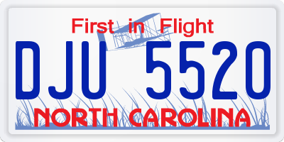 NC license plate DJU5520