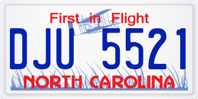 NC license plate DJU5521