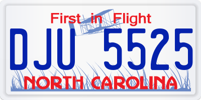 NC license plate DJU5525