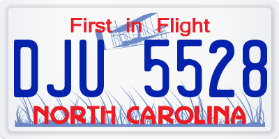NC license plate DJU5528