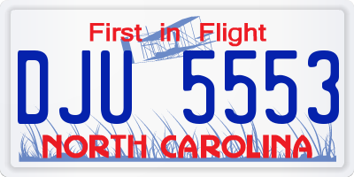 NC license plate DJU5553