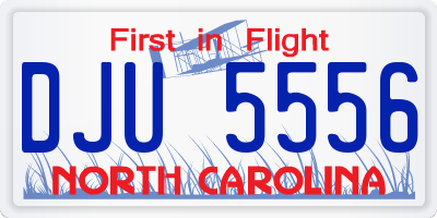 NC license plate DJU5556