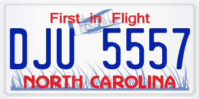 NC license plate DJU5557