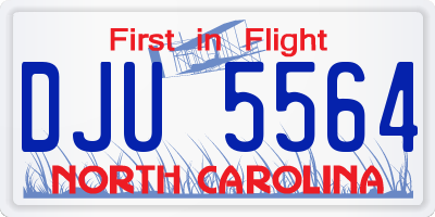 NC license plate DJU5564
