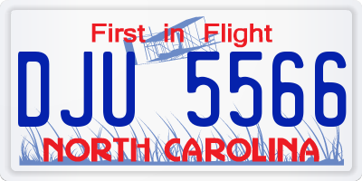NC license plate DJU5566