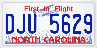NC license plate DJU5629