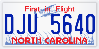 NC license plate DJU5640