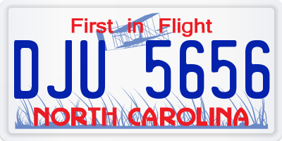 NC license plate DJU5656