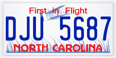 NC license plate DJU5687