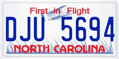 NC license plate DJU5694