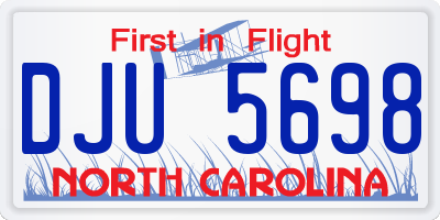 NC license plate DJU5698