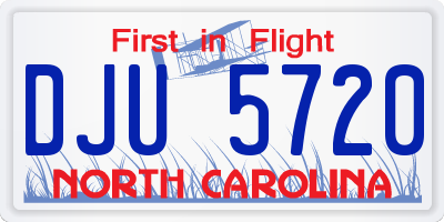 NC license plate DJU5720